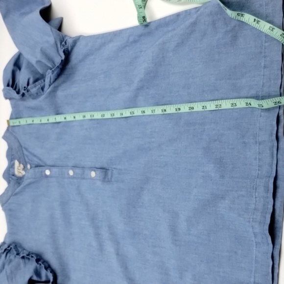 J. Crew Denim Chambray Small Long Sleeve Sleeve Partial Button Cotton - Picture 7 of 9